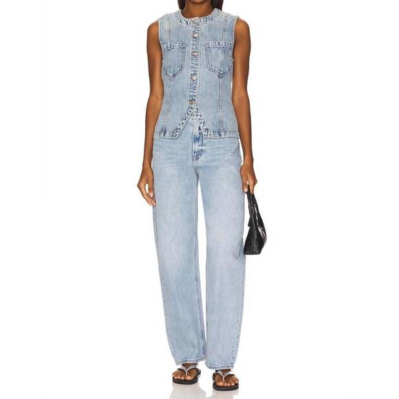 NEW PISTOLA gia fitted collarless vest in gaze - Picture 5 of 5